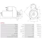 Démarreur 24V 4.00kW 9 dents AS-PL UD16597S, BOSCH 0001360019, 0001360031, 0001368008, DAF 1516768R