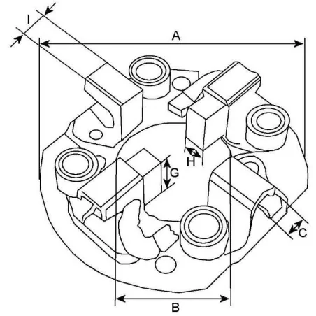 Kompletter Bürstenhalter Bosch 0001208053, 0001208054, 0001208200, 0001208201, 0001208203