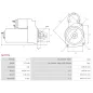 Démarreur 12V 1.70kW 12 dents AS-PL S0770S, UD19700S, UD90366S, BOSCH 0001170604, 0001170605