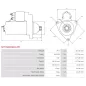 Démarreur 24V 6.00kW 12 dents AS-PL UD807985(BOSCH)S, BOSCH 0001261046, 0001261047, 0001261071, 0001261072