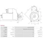 Démarreur 24V 3.20kW 9 dents AS-PL UD16585S, BOSCH 0001355009, 0001363107, 0001363116, ISKRA / LETRIKA 11.130.585