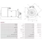 Démarreur 24V 6.50kW 12 dents AS-PL S0792S, UD16614S, BOSCH 0001411031, RENAULT 5000785334, DIXIE 260-47276