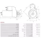 Démarreur 12V 3.00kW 9 dents AS-PL S0797S, UD16593S, BOSCH 0001359044, 0001359051, 0001359087