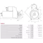 Démarreur 12V 2.80kW 10 dents AS-PL UD16592S, BOSCH 0001354107, 0001362310, 0001367042, 0986015040