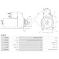 Démarreur 12V 1.10kW 9 dents Remplace AS-PL UD47511S