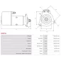 Démarreur 24V 9.00kW 11 dents AS-PL S0876S, UD16941S, BOSCH 0001510006, 0001510009, 3EFFE PRSF521