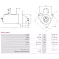 Démarreur 24V 6.00kW 12 dents AS-PL UD03830(SEG)S, BOSCH 0001261045, 0001261069, 0001261085, 0001261086