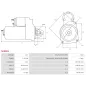 Démarreur 12V 1.20kW 13 dents AS-PL S0886S, UD18598S, BOSCH 0001170657, 0001170674, MITSUBISHI M000T39971