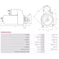 Démarreur 12V 1.00kW 11 dents AS-PL UD807988(BOSCH)S, BOSCH F000C60001, F000C60004, FIAT 46231531, 46430785