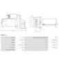 Démarreur 12V 1.90kW 11 dents AS-PL UD18563S, BOSCH 0001180602, 0001180603, FORD 1933485, GV6T-11000-AA