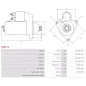 Démarreur 24V 8.40kW 12 dents AS-PL UD19714S, BOSCH 0001133511, 000133E706, 000133E707, CATERPILLAR 3895833