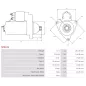 Démarreur 12V 2.20kW 13 dents AS-PL UD30090S, BOSCH 0001145001, 0001145002, 0001153007, 0001153008