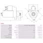 Démarreur 12V 6.00Kw 12 dents AS-PL UD00799S, UD01328S, S1044, DELCO 8200211, KUHNER 255138, 255138D