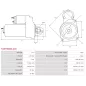 Démarreur 12V 1.70kW 11 dents AS-PL UD02652S, DELCO 8000259, 8000636, HYUNDAI / KIA 36100-3F010, 36100-3F110