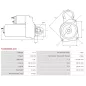 Démarreur 12V 1.20kW 10 dents AS-PL UD02077S, DELCO 8000222, DRS0903, DS2013, OPEL 1202516