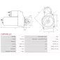 Démarreur 12V 0.90kW 8 dents AS-PL S1085(DELCO) UD02056S, BOSCH F00E100559, DELCO 25915, 8000175