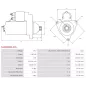 Démarreur 24V 6.00kW 11 dents AS-PL UD02089S, DELCO 083722 KA, 15G25, 8200607, DOOSAN 300516-00032