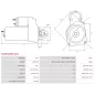 Démarreur 12V 2.20kW 10 dents AS-PL UD02084S, DELCO DRS0617, SSANGYONG 6711510101, 6711510201, 6711510301