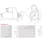 Démarreur 12V 1.10kW 9 dents AS-PL S1098(DELCO), BOSCH 00010DA12E, 0986023660, CARGO 114298, CHEVROLET 24106343