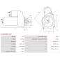 Démarreur 12V 1.70kW 13 dents AS-PL UD41634S, DELCO 16173, 8000397, HYUNDAI / KIA 36100-3F100, 361003F000