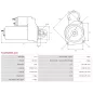 Démarreur 12V 1.40kW 8 dents AS-PL UD02062S, DELCO 8000333, HYUNDAI / KIA 36100-3C023, 36100-3C200, 361003C0200