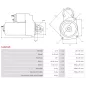 Démarreur 12V 2.50Kw 9 dents BOSCH 0001109300, 0001109301, 0986021640, 0986025580, 1986S00733 , CARGO 113935