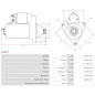 Démarreur 12V 3.30kW 10 dents AS-PL S1117, UD12063S, BOSCH F000AL0150, DELCO 8200478, KRAUF STB7451