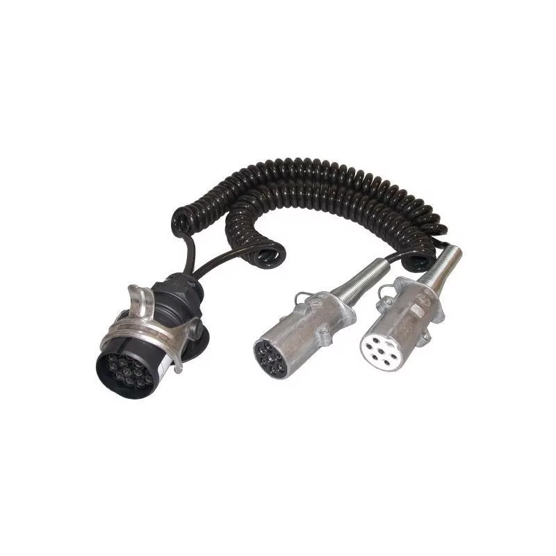 Adapter cords for tractors and semi-trailers equipped with 15 and 7 pole bases - 24 Volts