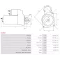 Démarreur 24V 6.50kW 11 dents AS-PL S1132, UD12381S, CASE 307822R92, 313979R92, 317941R92