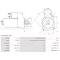 Démarreur 12V 0.90kW 11 dents AS-PL UD03235S, DELCO 8000528, 8000708, DRS1019, HYUNDAI / KIA 36100-2B110