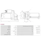 Démarreur 12V 1.70kW 11 dents AS-PL S1246S, UD19283S, BOSCH F042003022, F042003040, F042003041