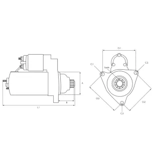Démarreur 12V 2.20kW 9 dents AS-PL S2009, CARGO 112365, DELCO 110566, DRS3856, HELLA 8EA011611-101