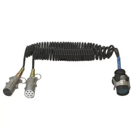 Adapter cords for tractors and semi-trailers equipped with 15 and 7 pole bases - 24 Volts