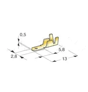Terminali maschio in ottone grezzo 2,8mm
