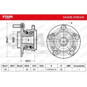 Kit de roulement de roue MAZDA KD352615X, KD352615XB, KD352615XC