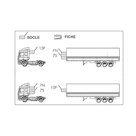 Cavi adattatori per trattori e semirimorchi dotati di basi a 15 e 7 poli - 24 Volt - MERCEDES
