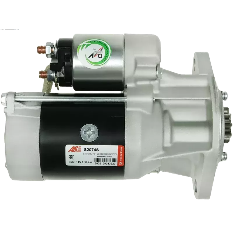Démarreur 12V 2.20kW 9 dents AS-PL S2074S, UD14940S, CARGO 114747, HITACHI S13-558, KOMATSU 600-863-1450