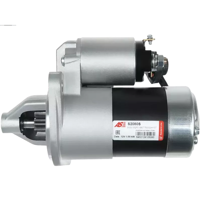 Démarreur 12V 1.00kW 9 dents AS-PL UD20466S, CARGO 111098, DELCO DRS3327 DS4437, HELLA 8EA732-663-001