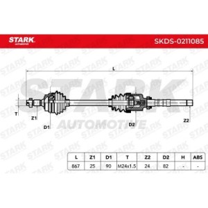 Arbre de transmission CITROËN 95606797, 95619480, 96049018