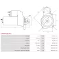 Démarreur 12V 1.70kW 11 dents AS-PL S3002, BOSCH 0001109010, 0001109026, 0001110056, 0986012400