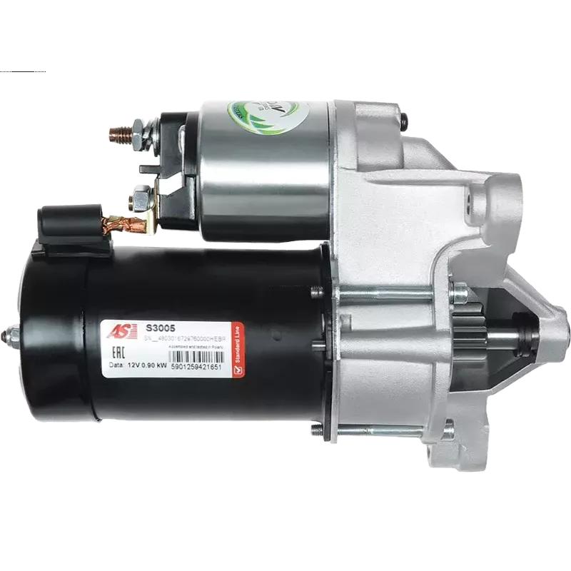 Démarreur 12V 0.90kW 9 dents AS-PL S3005, BOSCH 0001112007, 0001112019, 0986013850, F000AL0327 Démarreur 12V 0.90kW 9 dents AS-PL S3005, BOSCH 0001112007, 0001112019, 0986013850, F000AL0327