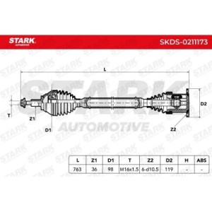Arbre de transmission AUDI 1K0407272QF, 1K0407764EX, 5Q0407272BT