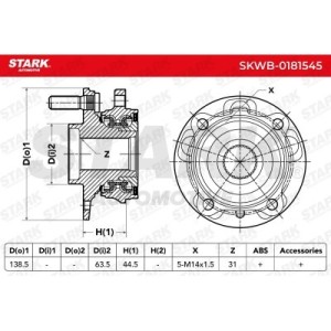 Kit de roulement de roue JAGUAR HK832C300DA, HK832C300BB, LR090515