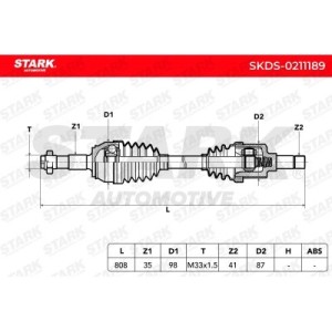 Arbre de transmission CITROËN 1349788080, 1349789080, 1366013080