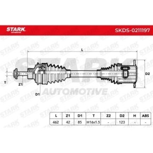 Arbre de transmission AUDI 8W0407271, 8W0407271B, 8W0407271D