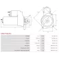 Démarreur 12V 1.90kW 10 dents AS-PL S3027(VALEO), BOSCH 0986025470, 1986S10069, CARGO 113926, DELCO DRS0567