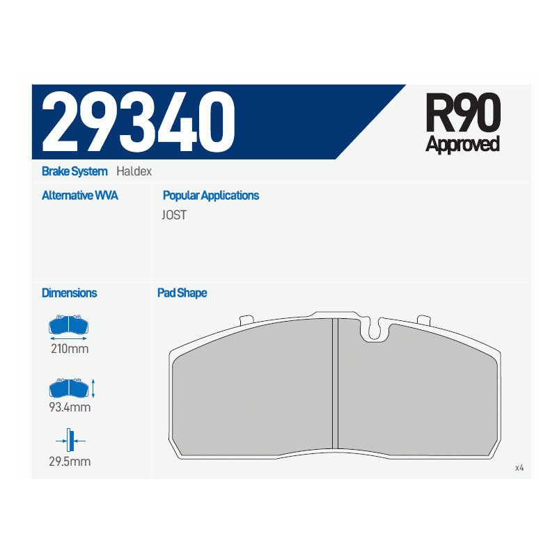 Jeu de plaquettes Haldex DBT 22LT