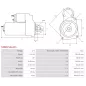 Démarreur 12V 1.10kW 10 dents BOSCH 0001107043, 0001107087, 0001107407, 0001107417, 0001107499