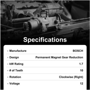 Démarreur Mercedes 1.7 kw Remplace 1147422, 1147423, 2769064400