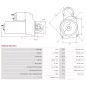 Démarreur 12V 1.40KW 11 dents PEUGEOT 5802-AZ, 5802-FG, 5802-FH, 5802-FP, 5802-Y4, 5802-Y5